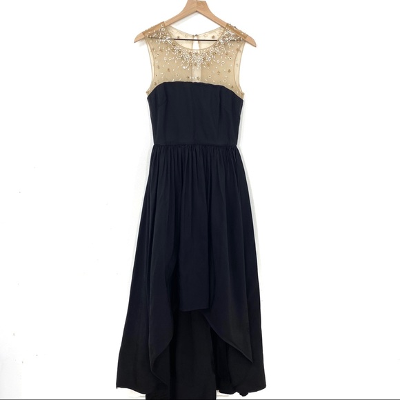 Marchesa Dresses & Skirts - Marchesa | Embellished Mesh Neckline Black Gown